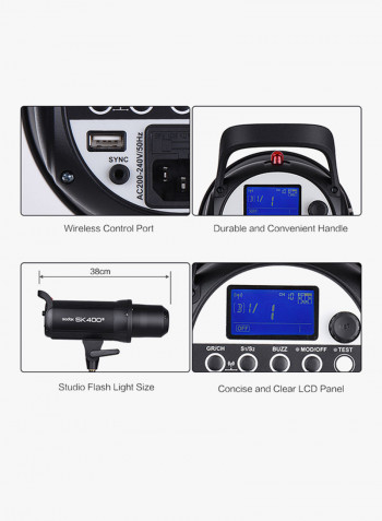 Professional Compact Studio Flash Strobe Light Black