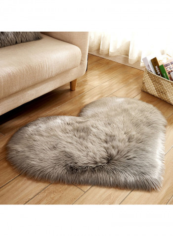 Anti-Skid Heat Shaped Soft  Rug Grey L
