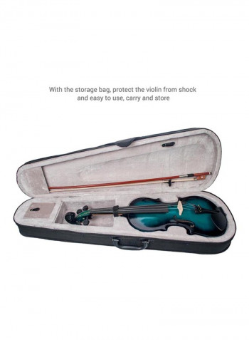 Wooden Acoustic Violin With Bow And Storage Case