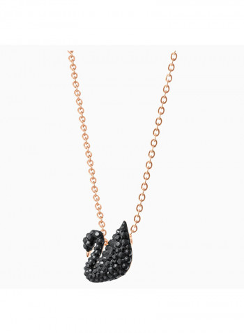 Rhodium Plated Iconic Swan Pendant