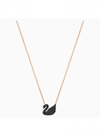 Rhodium Plated Iconic Swan Pendant