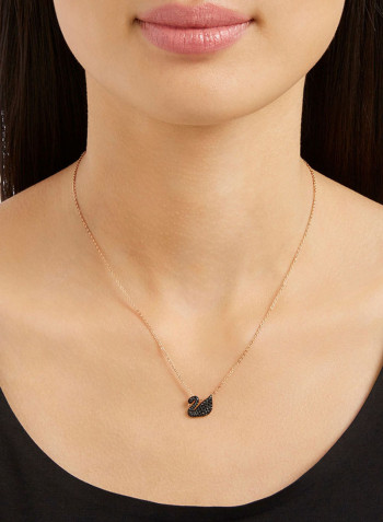 Rhodium Plated Iconic Swan Pendant