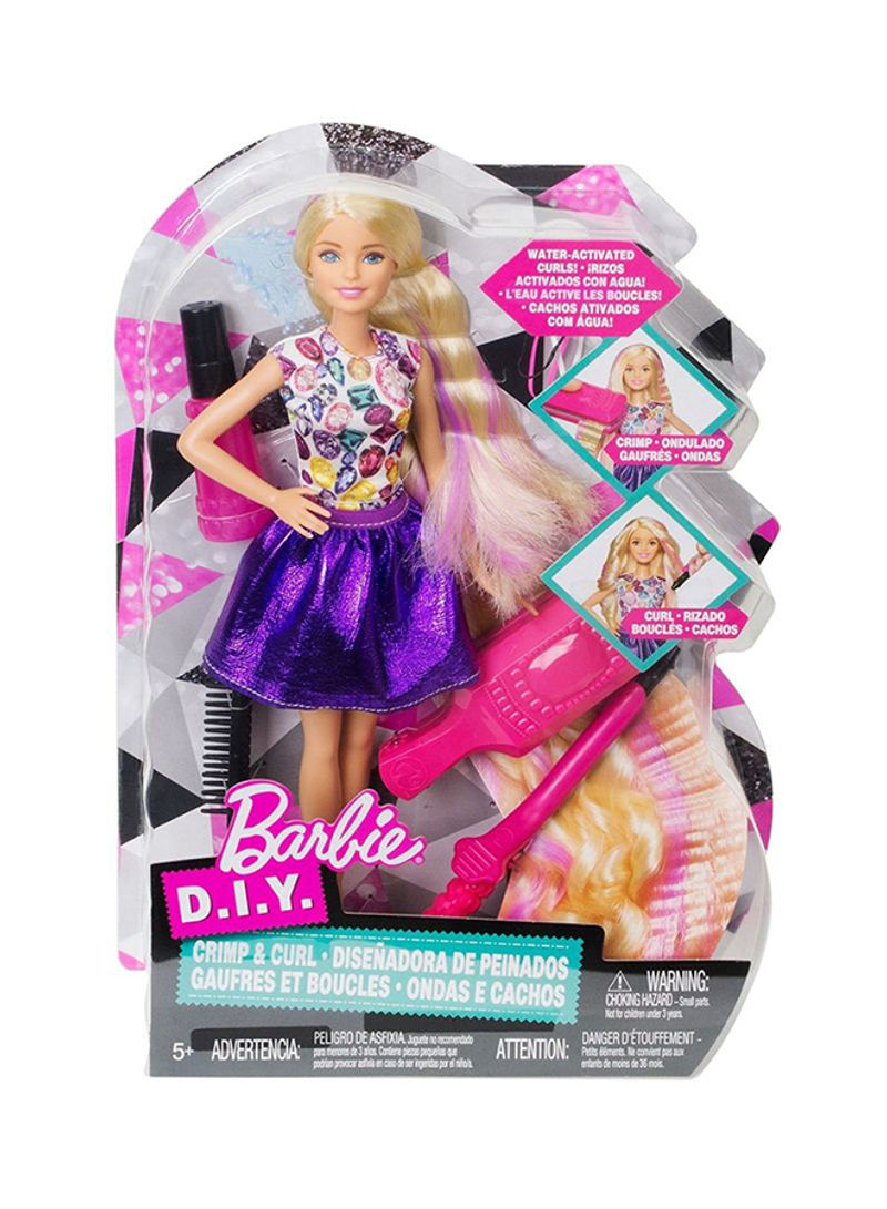Fashion Doll With Crimps And Curls Playset