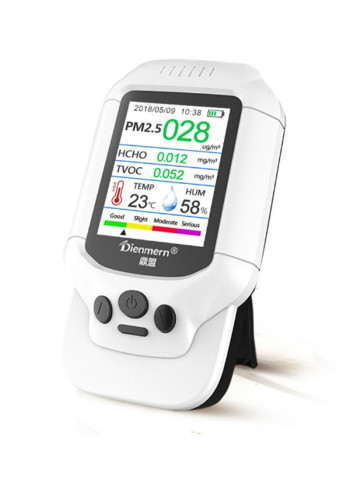 Multifunctional Digital LCD Display Air Quality Analyzer Test Kit White/Black 87 x 35 x 155millimeter