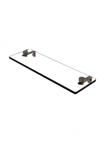 Vanity Beveled Edges Glass Shelf Clear/Silver 16inch