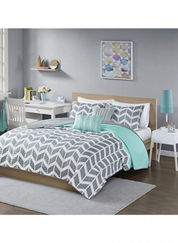 5-Piece Nadia Coverlet Set Green/White