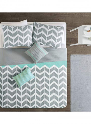 5-Piece Nadia Coverlet Set Green/White