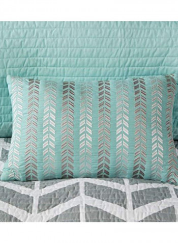 5-Piece Nadia Coverlet Set Green/White