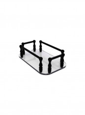 Glass Guest Tray Towel Clear/Brown 10.25x6.125x3.3inch