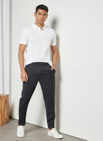 Wool Stretch Twill Trousers Ck Black