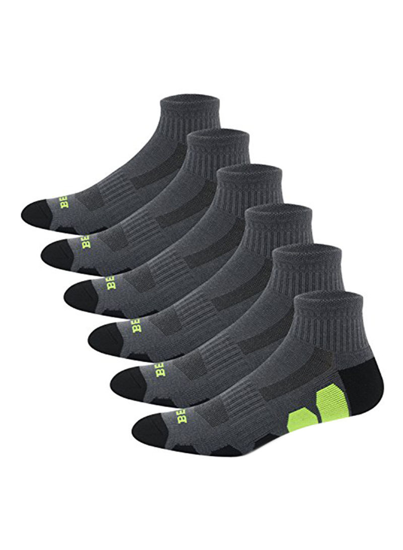 Pack Of 6 Performance Athletic Running Ankle Socks