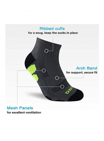 Pack Of 6 Performance Athletic Running Ankle Socks