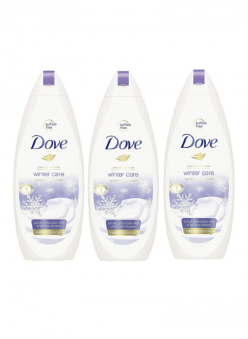 3-Piece Winter Care Body Wash Set White/Purple 3x 709ml