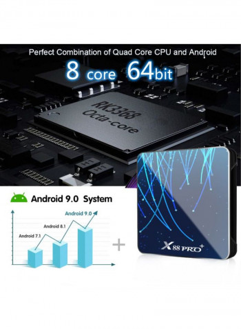 Android 9.0 Smart TV Set Top Box X88 PRO PLUS Blue