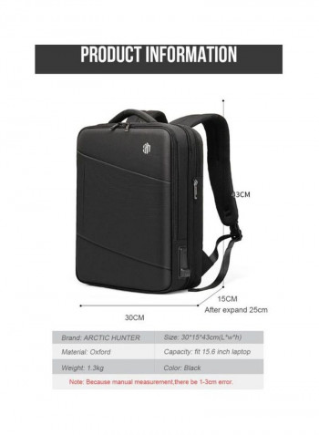 USB Charging Port Backpack Black