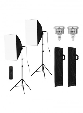 9-Piece Professional Studio Photography Light Kit Black/White