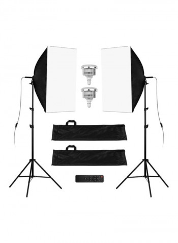 9-Piece Professional Studio Photography Light Kit Black/White