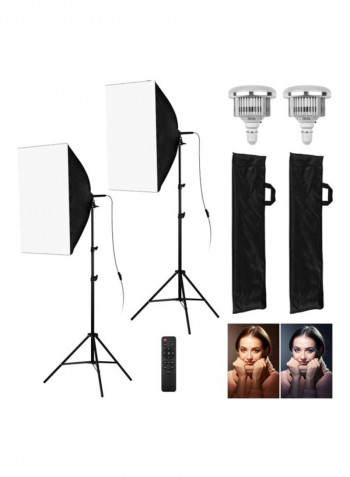 9-Piece Professional Studio Photography Light Kit Black/White
