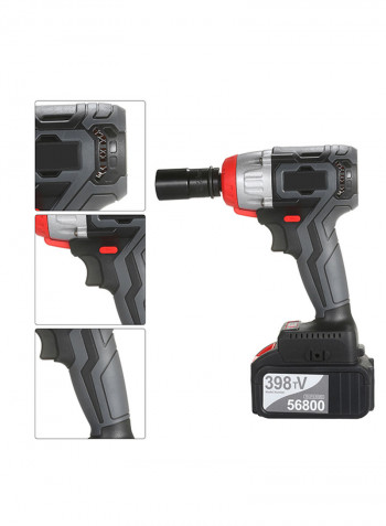 Cordless Impact Wrench 980Nm Torque Brushless Motor with 1/2 and 5/16 Inch Quick Chuck 2x4.0A Fast Charger Variable Speed Multifunction Impact Kit with Belt and Carrying Case Black 40.0x31.0x10.0cm