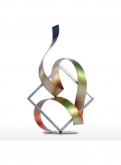 Abstract Square And Ribbon Design Sculpture Multicolour