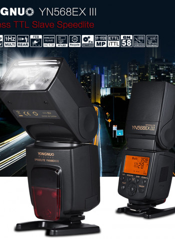 YN568EX III Wireless TTL Slave Flash Speedlite GN58 1/8000s HSS Supports USB Firmware Upgrade Black