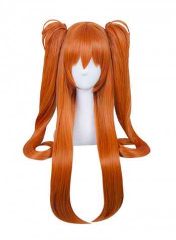 Anime Double Ponytail Long Straight Hair Wig With Mane-Queen Orange
