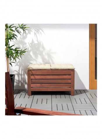 Wooden Outdoor Storage Bench Brown