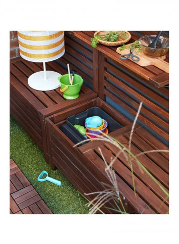 Wooden Outdoor Storage Bench Brown