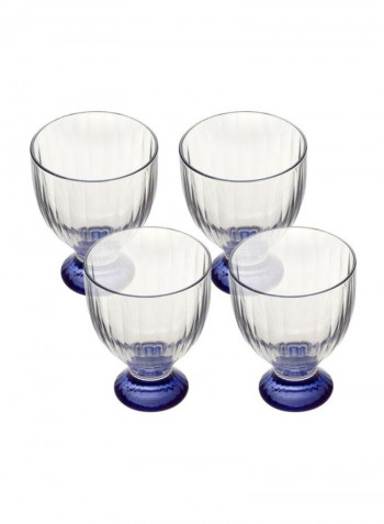 4-Piece Artesano Original Bleu Juice Glass Set Clear/Blue