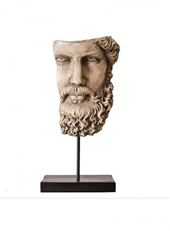 Ancient Greek Statue Half Face Portrait Brown