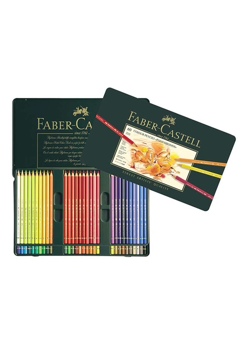 60-Piece Polychromos Wooden Colour Pencil Set Multicolour