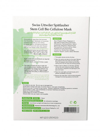 Swiss Uttwiler Spätlauber Stem Cell Bio Cellulose Mask White (5X30 ml)