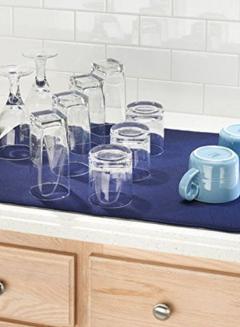 Idry Kitchen Dish Drying Mat Blue 24 x 18inch