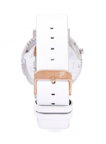 Men's Leather Analog Watch 38-173-104