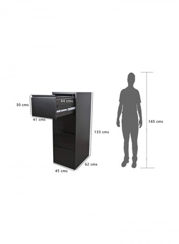 4-Drawer Steel Filling Cabinet Black