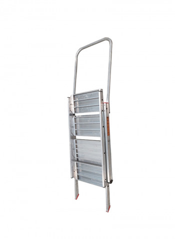 4-Step Compact Stool Ladder Silver 135x55x20centimeter