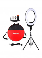 7-Piece Bi-Colour Dimmable Ring Video Light Kit Black