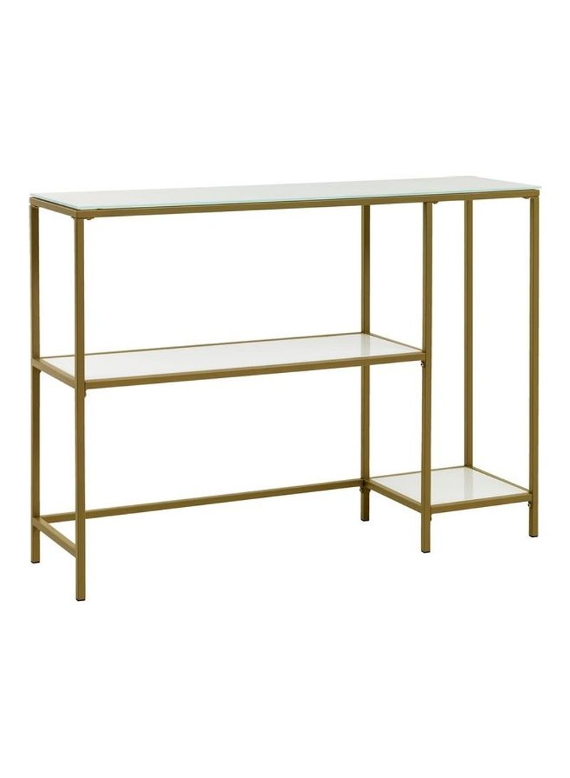 Pandrup Console Table White/Gold 110x80x30cm