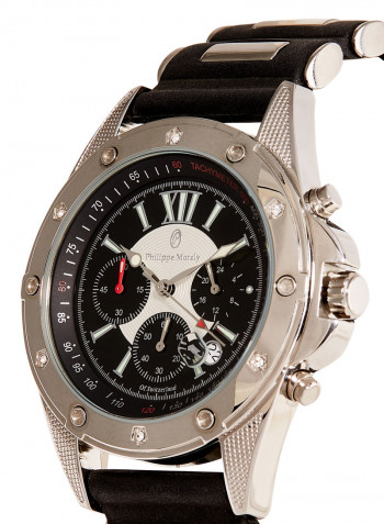 Men's Water Resistant Leather Analog Wrist Watch LC0991BWBB