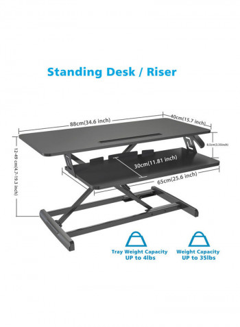 ECVV Height Adjustable Standing Desk Converter Black