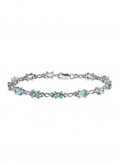 925 Sterling Silver 7.50 Ct Topaz Studded Tennis Bracelet