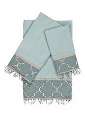 3-Piece Cotton Towel Set Aqua