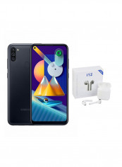 Galaxy M11 Dual SIM Black 3GB RAM 32GB 4G LTE With i12 TWS Bluetooth In-Ear Earphones