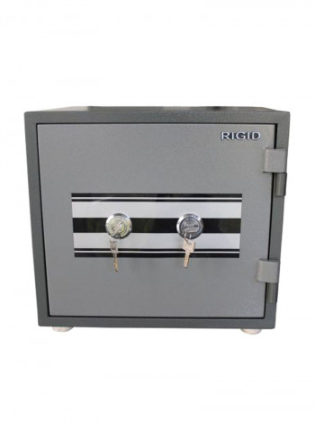 Fire Resistant Safe Grey/White/Black 45x42.5x38centimeter
