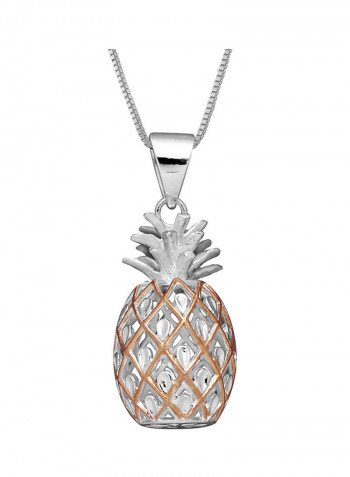 Pineapple Necklace Gold Plated Accents Pendant