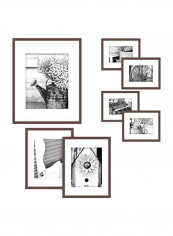 7-Piece Collage Photo Frame Set Brown
