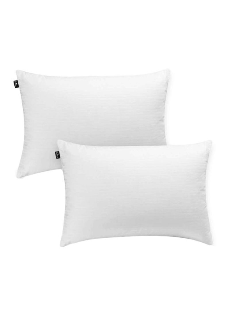 2-Piece Cotton Bed Pillows White Queen