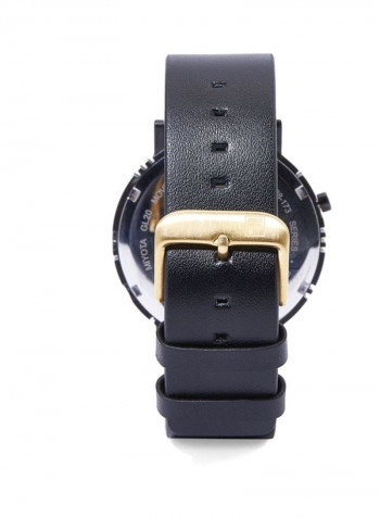 Men's Leather Analog Watch 38-173-102