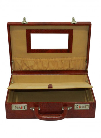 Leather Business Briefcase Red