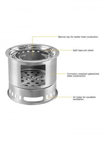 Multifunctional Camping BBQ Grill Stove 30 x 30 x 28cm